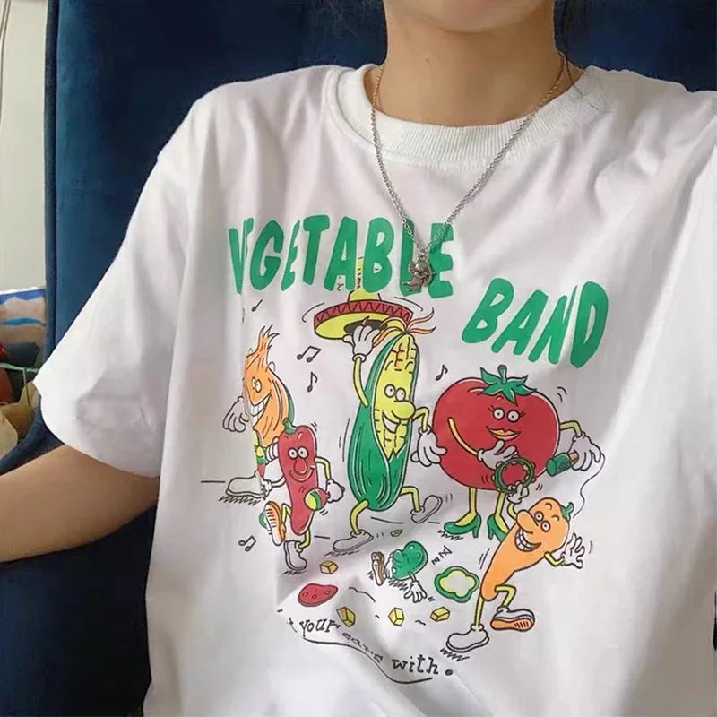 Vegetable Band Women T Shirt Harajuku Streetwear aesthetic Graphic