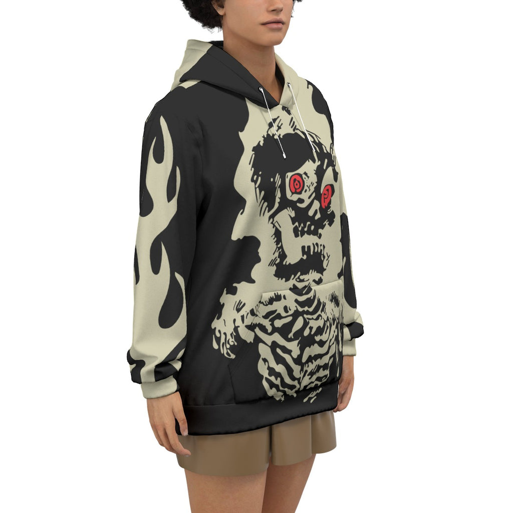 2025 Retro Devil Skull Print Top Y2K Harajuku Loose Fashion Hoodie