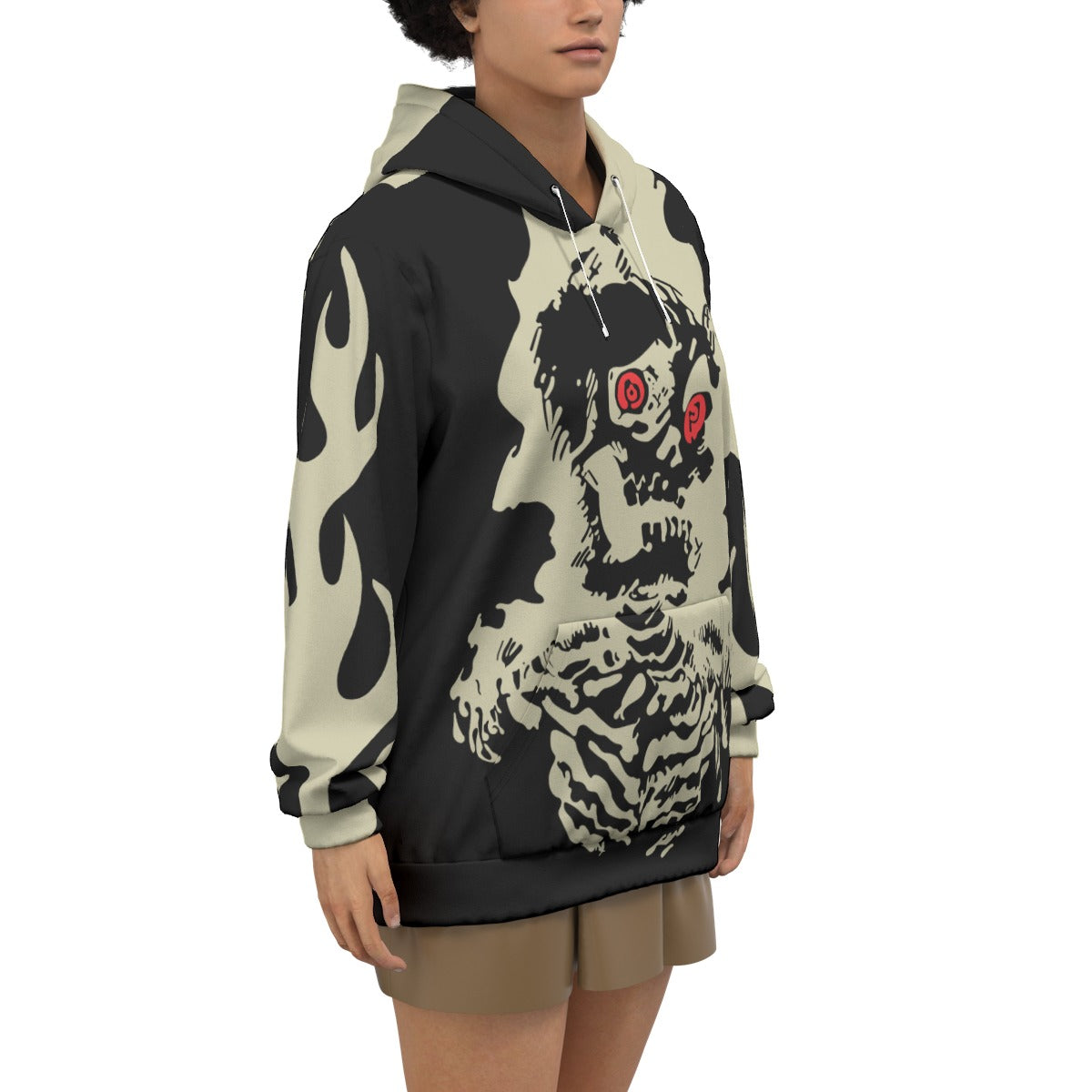 2025 Retro Devil Skull Print Top Y2K Harajuku Loose Fashion Hoodie