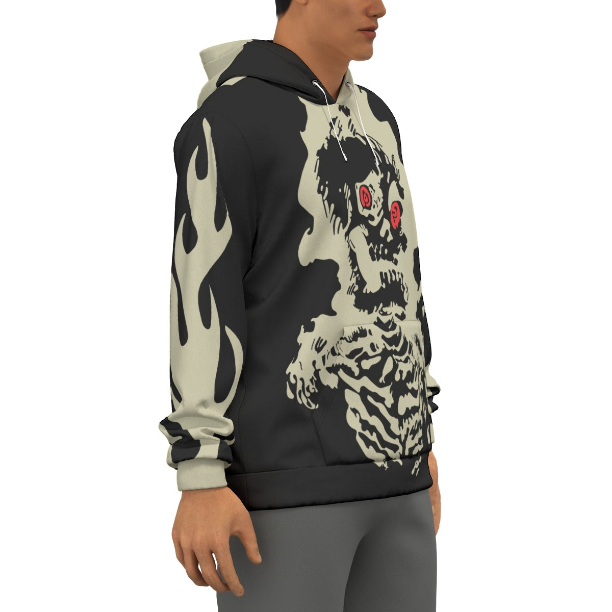 2025 Retro Devil Skull Print Top Y2K Harajuku Loose Fashion Hoodie