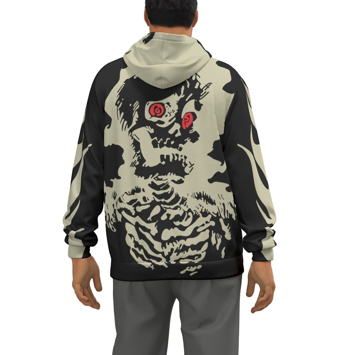 2025 Retro Devil Skull Print Top Y2K Harajuku Loose Fashion Hoodie