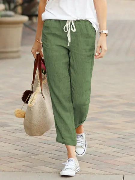 Elegant Loose Pants Women Y2K Elastic Waist Autumn