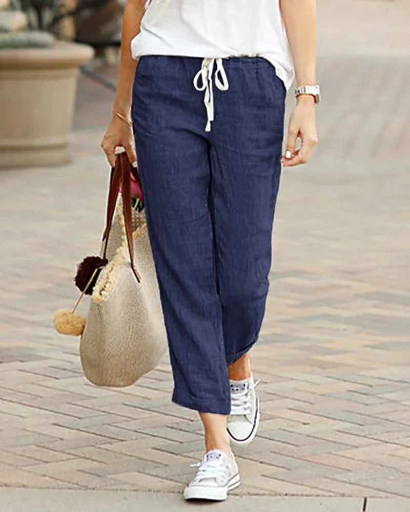 Elegant Loose Pants Women Y2K Elastic Waist Autumn