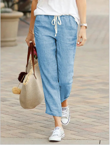 Elegant Loose Pants Women Y2K Elastic Waist Autumn