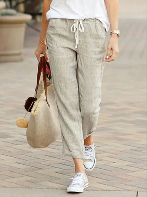 Elegant Loose Pants Women Y2K Elastic Waist Autumn