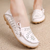 Leather Sweet Loafers Flat Shoes with Round Toe for Soft Nurse Casual