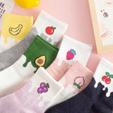 Socks Women Fruit Milk Strawberry Banana Avocado Crew Socks Ankle Sock