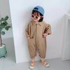 Kids Denim Jumpsuit Casual Letter Print Korean Style