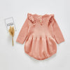 Spring Infant Newborn Long Sleeve Solid Ruffled Jumpsuit Outfit Set Baby Spring
