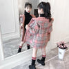 Woolen Coat For Kids Warm Padded Grid Pattern