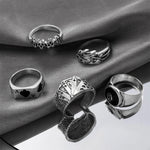 New 5 Pieces Punk Poker Billiards Rings for Women Funny Goth Festival Jewelry