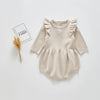 Spring Infant Newborn Long Sleeve Solid Ruffled Jumpsuit Outfit Set Baby Spring