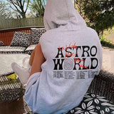 Astroworld Letter Print Fleece Women's Hoodie: Streetwear Chic