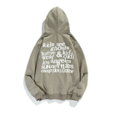 Streetwear Oversize Sweatshirt Letter Print Fleece Winter Hoodies Stranger Hip Hop