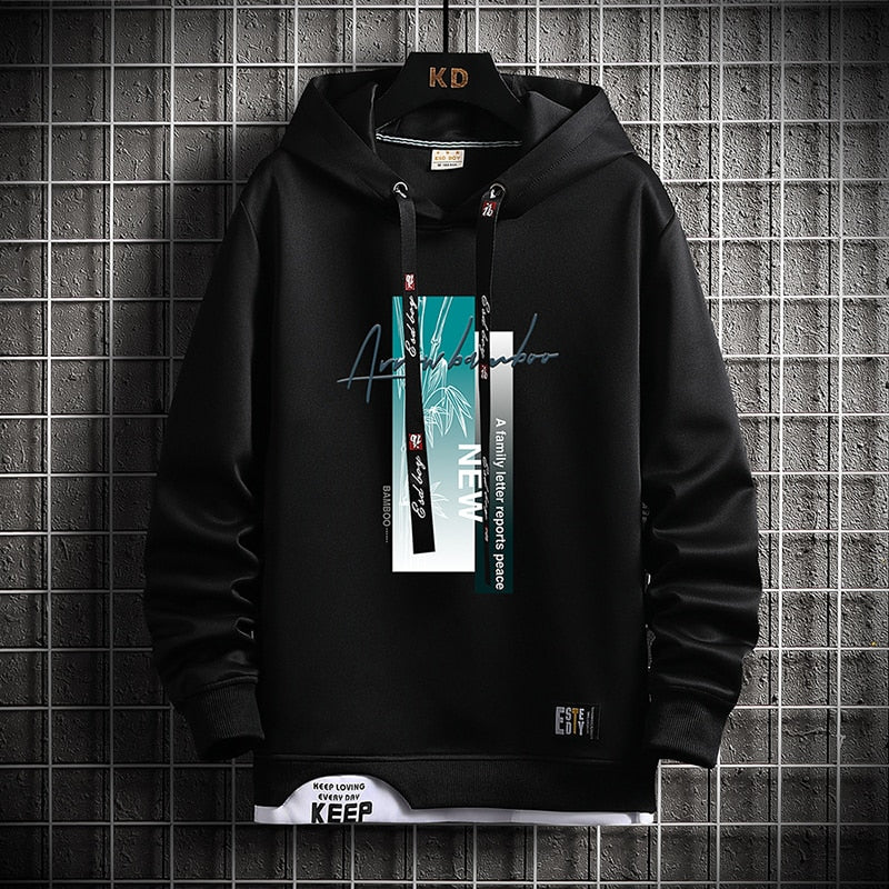 New Casual Spring Autumn Hooded Sweatshirts Hip Hop Long Sleeve Pullover