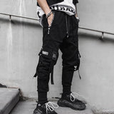 Joggers Cargo Pants for Men Casual Hip Hop Hit Color Pocket Male Trousers Sweatpants
