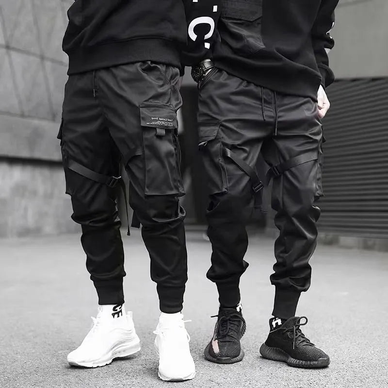 Men Cargo Joggers Hip Hop Streetwear Pants