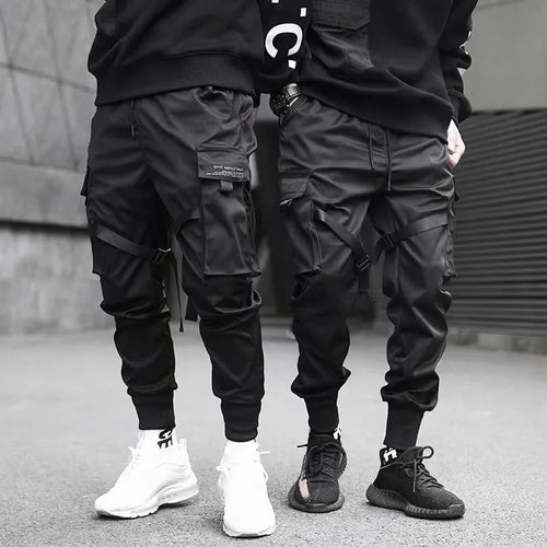 Men Cargo Joggers Hip Hop Streetwear Pants
