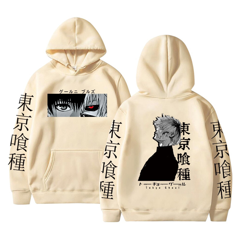 Tokyo Ghoul Anime Hoodie Pullovers Embrace Ken Kaneki's Style with Graphic Printed Tops Casual Hip Hop Streetwear