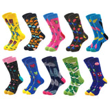 10pairs/lot Socks Combed Cotton colorful Happy Funny Sock Autumn Winter