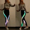 High-Waisted Reflective Striped Yoga Leggings for Women