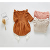 Spring Infant Newborn Long Sleeve Solid Ruffled Jumpsuit Outfit Set Baby Spring