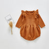 Spring Infant Newborn Long Sleeve Solid Ruffled Jumpsuit Outfit Set Baby Spring
