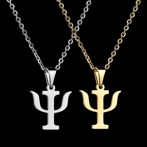 Necklaces Stainless Steel Psychology Pendant Necklace Greek Letter Jewelry Gift