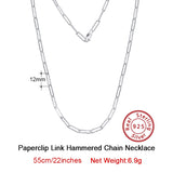Sterling Silver Paperclip Neck Chain 6/9.3/12mm Link Necklace for Women Men