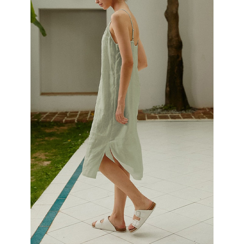 Radiate Summer Vibes with Our Breezy Linen Summer Dress Your Stylish Companion for Sun Kissed Adventures