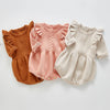Spring Infant Newborn Long Sleeve Solid Ruffled Jumpsuit Outfit Set Baby Spring