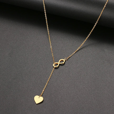 Fashion "8" And Heart Shape Pendant Layered style Necklace For Women Jewelry