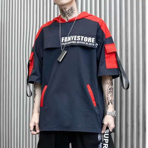 Hip Hop T-shirts Men Korean Harajuku Oversized Tops Tee Shirts Japan Tshirt Streetwear