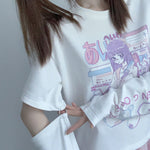 Japanese Streetwear E Girl Anime Tshirt Clothes With Arm