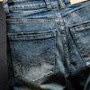 Classic Retro Distressed Men's Letter Jeans Shorts Knee Length Straight