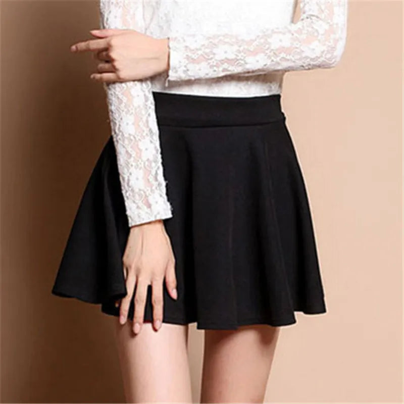Women's Summer High Waist Pleated Midi Skirt