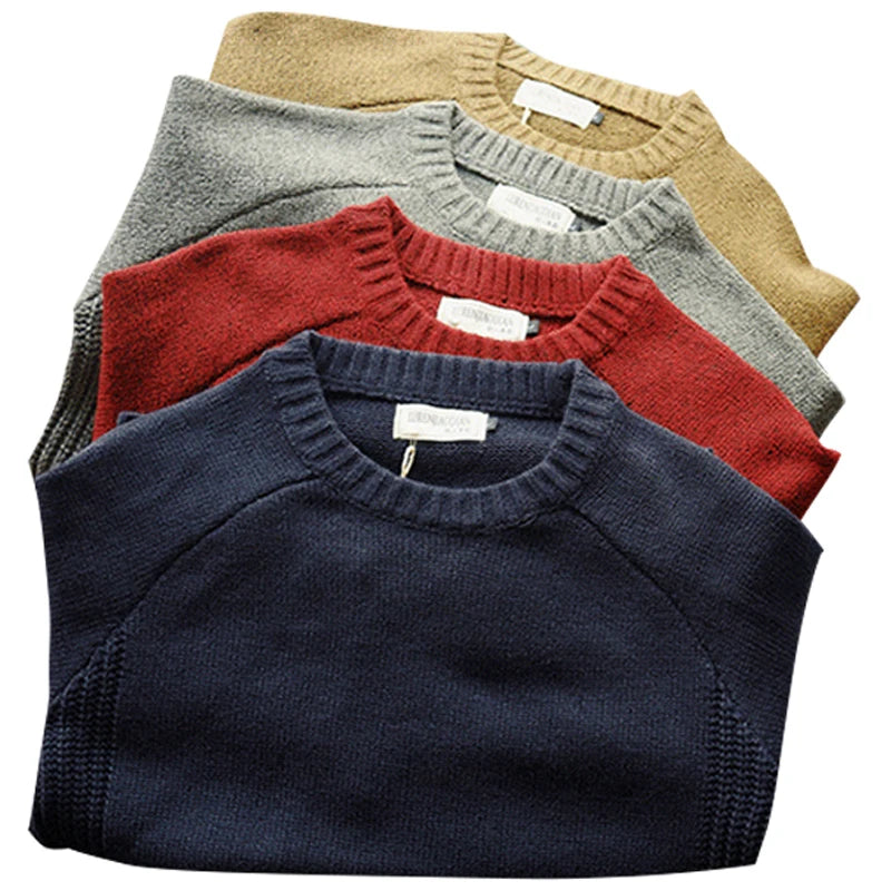 Sweater Autumn Fashion Loose Thick O-Neck Wool Oversize Harajuku Streetwear
