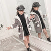 Woolen Coat For Kids Warm Padded Grid Pattern