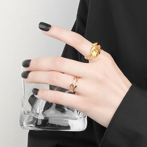 Ring Female Simple  Unique Design Fashion  Adjustable Jewelry