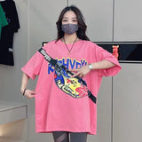 Fashion Short Sleeve Casual T-shirt 2023 Summer New Style Comes with Shoulder Bag