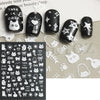 Cartoon Black Cat Nail Stickers Cute Graffiti Painting Kitten Designs