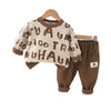 Cotton Pullover And Sticker Pants Suit For Toddler Boys