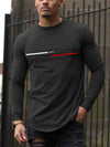 Trendy T-shirt Men's Long Sleeved Printed Round Neck