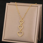 Stainless Steel Necklaces Elegant Exquisite Heart Infinity Symbol Heartbeat Pendants