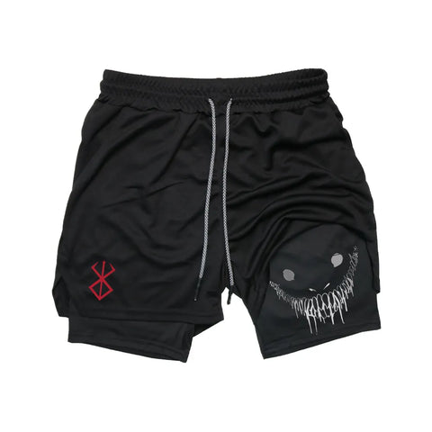 Berserk Anime 2-in-1 Running Shorts - Quick Dry Gym Workout