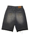 Retro-Jeansshorts mit Buchstabenstickerei 
