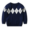 Warm Plaid Hooded SweaterBoys College Style Knitwear