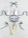 Sexy Love Drawstring Strap Hard Cup Bikini Women Swimwear Seaside Holiday