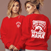 Wrestling Mama Letter Print Hoodie for Women
