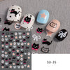 Cartoon Black Cat Nail Stickers Cute Graffiti Painting Kitten Designs